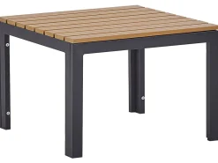 Lounge Set Aluminium Schwarz 4-Sitzer Modular Auflagen Grau Pienza