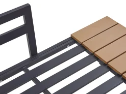 Lounge Set Aluminium Schwarz 4-Sitzer Modular Auflagen Grau Pienza
