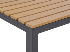 Lounge Set Aluminium Schwarz 4-Sitzer Modular Auflagen Grau Pienza
