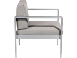 Lounge Set Aluminium 4-Sitzer Auflagen Dunkelgrau Salerno