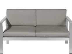 Lounge Set Aluminium 4-Sitzer Auflagen Dunkelgrau Salerno