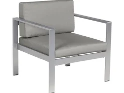 Lounge Set Aluminium 4-Sitzer Auflagen Dunkelgrau Salerno