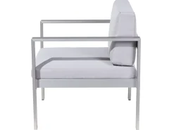 Lounge Set Aluminium 4-Sitzer Auflagen Hellgrau Salerno