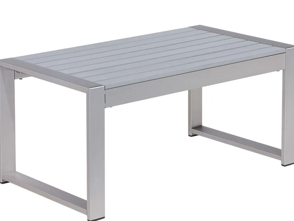 Lounge Set Aluminium 4-Sitzer Auflagen Hellgrau Salerno