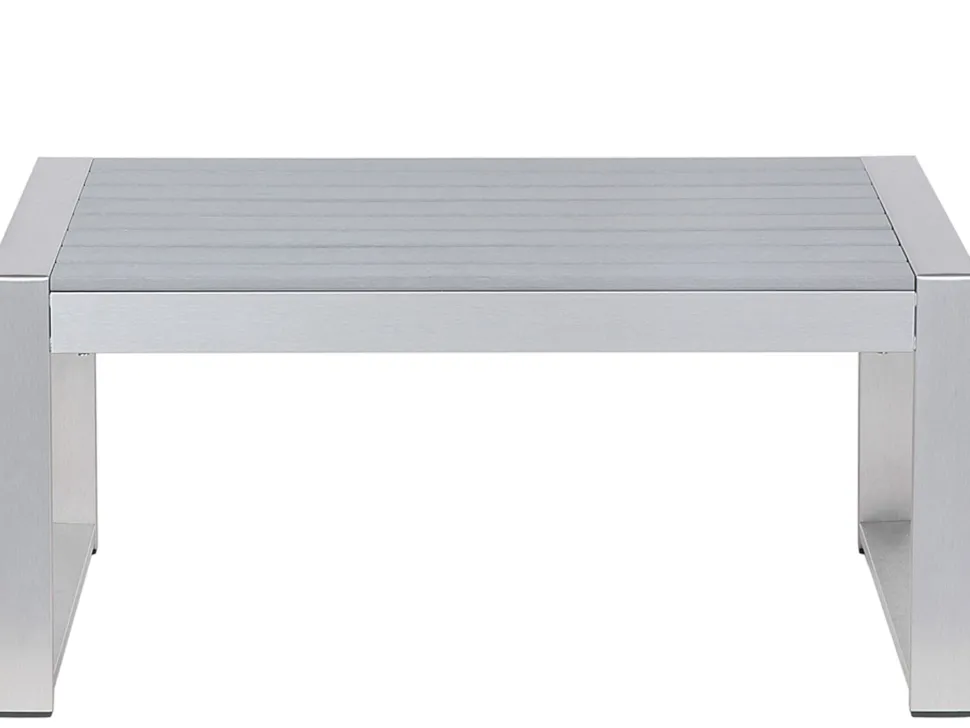 Lounge Set Aluminium 4-Sitzer Auflagen Hellgrau Salerno