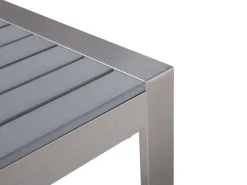 Lounge Set Aluminium 4-Sitzer Auflagen Hellgrau Salerno