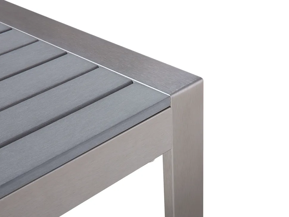 Lounge Set Aluminium 4-Sitzer Auflagen Hellgrau Salerno