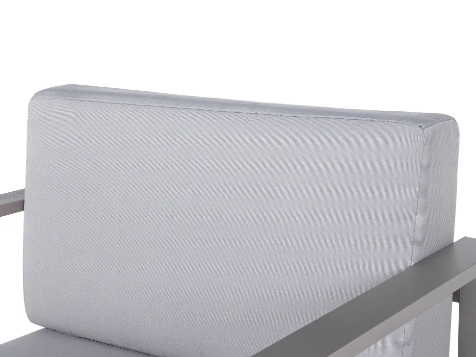 Lounge Set Aluminium 4-Sitzer Auflagen Hellgrau Salerno