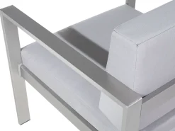 Lounge Set Aluminium 4-Sitzer Auflagen Hellgrau Salerno