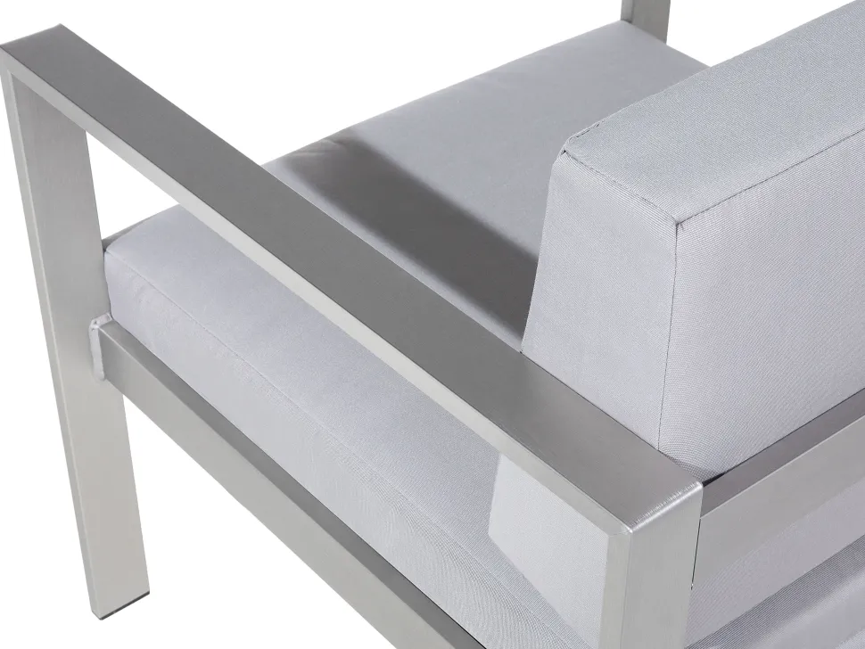 Lounge Set Aluminium 4-Sitzer Auflagen Hellgrau Salerno