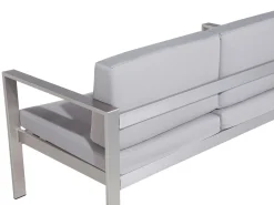 Lounge Set Aluminium 4-Sitzer Auflagen Hellgrau Salerno
