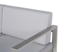 Lounge Set Aluminium 4-Sitzer Auflagen Hellgrau Salerno