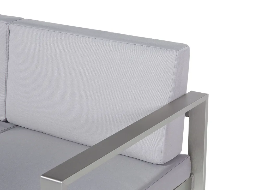 Lounge Set Aluminium 4-Sitzer Auflagen Hellgrau Salerno
