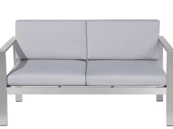 Lounge Set Aluminium 4-Sitzer Auflagen Hellgrau Salerno