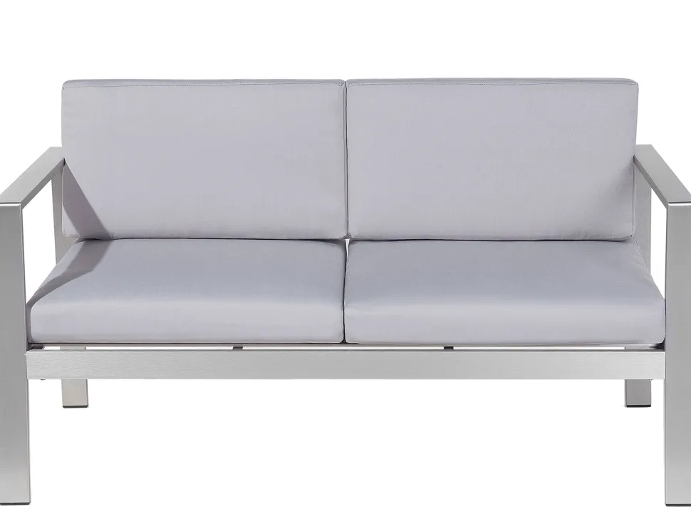 Lounge Set Aluminium 4-Sitzer Auflagen Hellgrau Salerno