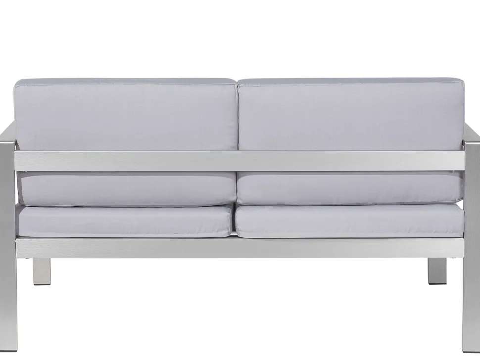 Lounge Set Aluminium 4-Sitzer Auflagen Hellgrau Salerno