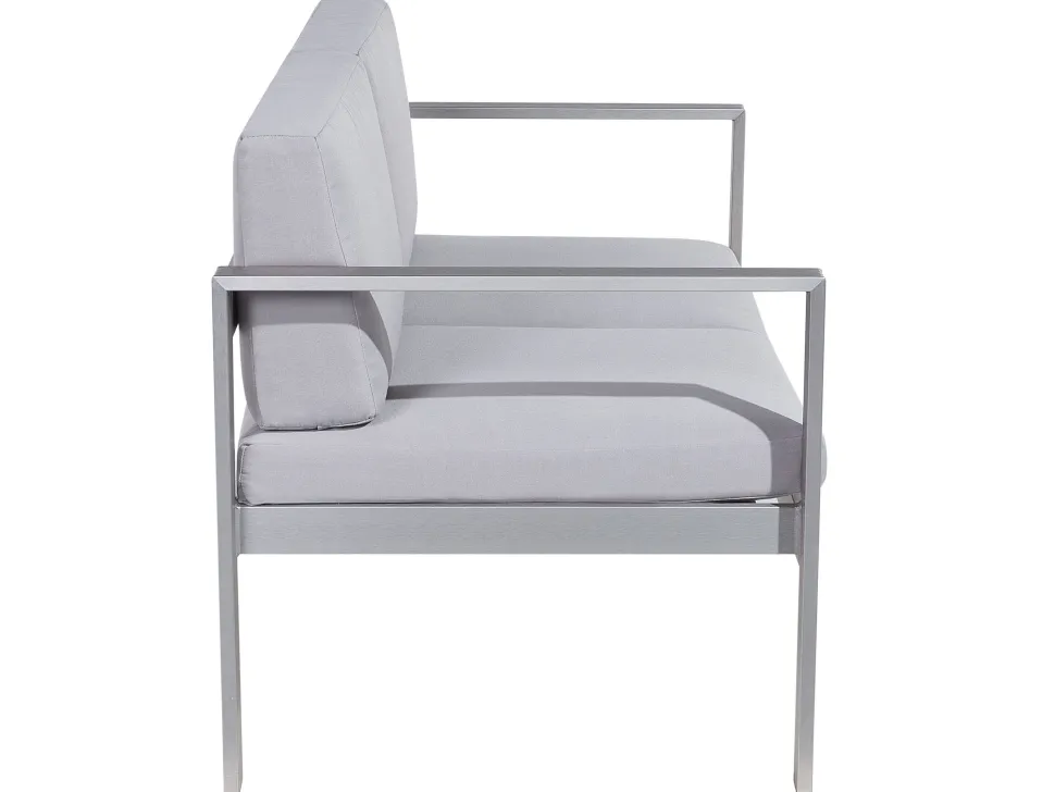 Lounge Set Aluminium 4-Sitzer Auflagen Hellgrau Salerno