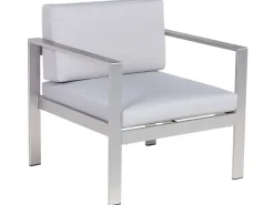 Lounge Set Aluminium 4-Sitzer Auflagen Hellgrau Salerno
