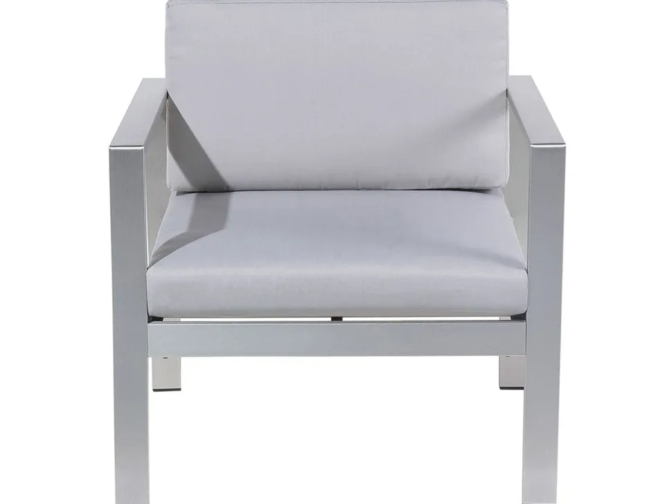 Lounge Set Aluminium 4-Sitzer Auflagen Hellgrau Salerno
