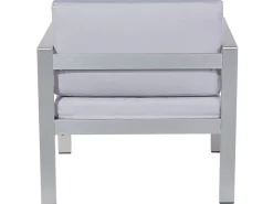 Lounge Set Aluminium 4-Sitzer Auflagen Hellgrau Salerno