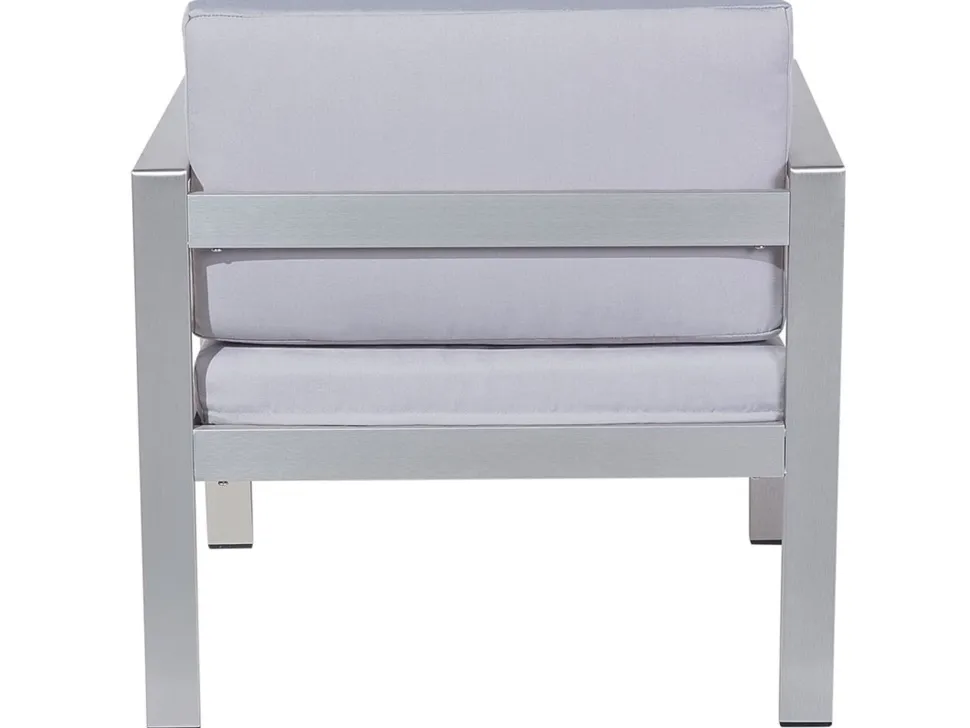 Lounge Set Aluminium 4-Sitzer Auflagen Hellgrau Salerno