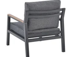 Lounge Set Aluminium 4-Sitzer Auflagen Dunkelgrau Delia