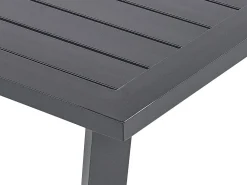 Lounge Set Aluminium 4-Sitzer Auflagen Dunkelgrau Delia