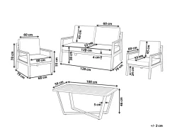 Lounge Set Aluminium 4-Sitzer Auflagen Dunkelgrau Delia