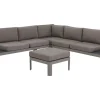 Lounge Set Aluminium 5-Sitzer Auflagen Grau Ferentino