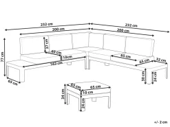 Lounge Set Aluminium 5-Sitzer Auflagen Grau Ferentino