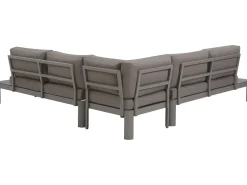 Lounge Set Aluminium 5-Sitzer Auflagen Grau Ferentino