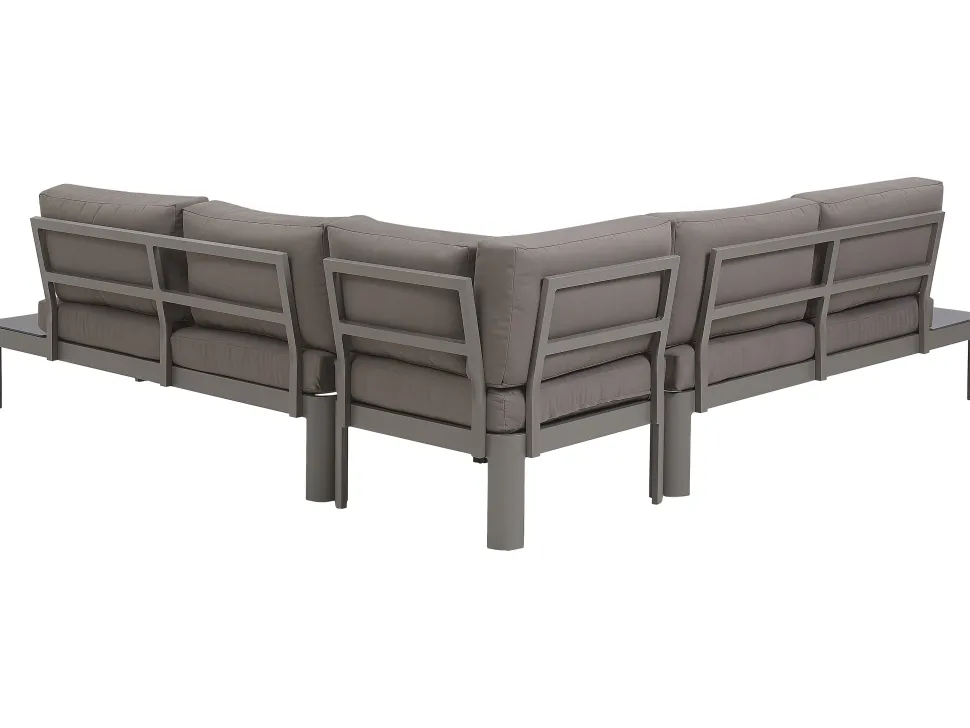Lounge Set Aluminium 5-Sitzer Auflagen Grau Ferentino
