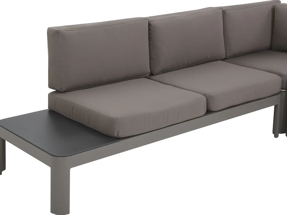 Lounge Set Aluminium 5-Sitzer Auflagen Grau Ferentino