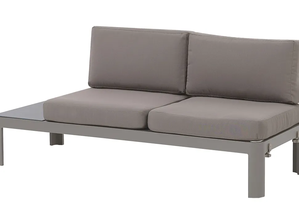 Lounge Set Aluminium 5-Sitzer Auflagen Grau Ferentino