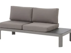 Lounge Set Aluminium 5-Sitzer Auflagen Grau Ferentino