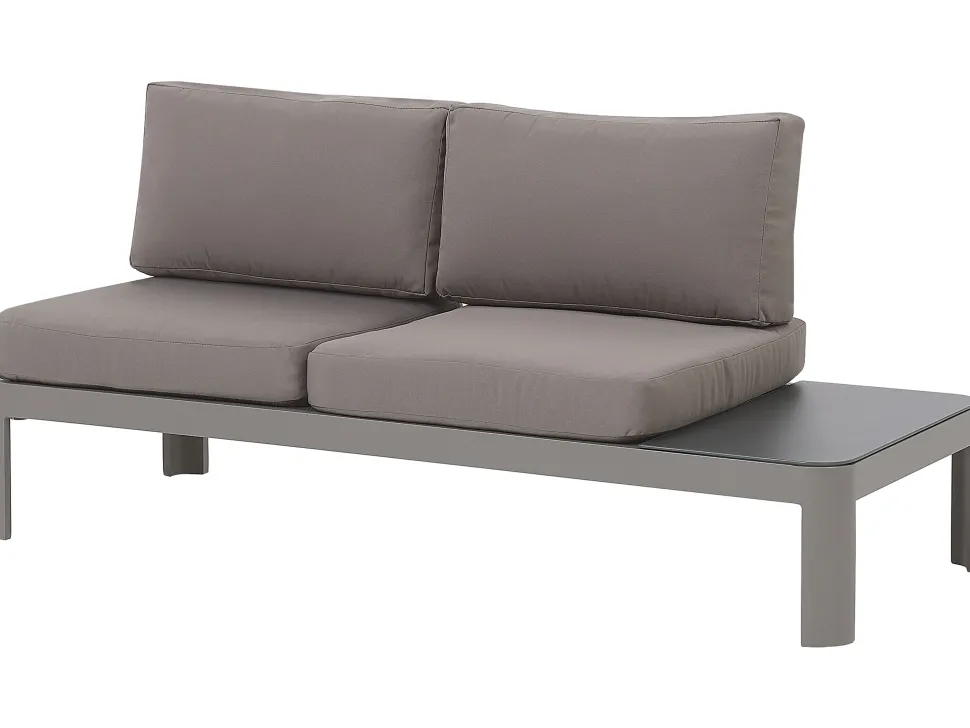 Lounge Set Aluminium 5-Sitzer Auflagen Grau Ferentino