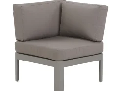 Lounge Set Aluminium 5-Sitzer Auflagen Grau Ferentino