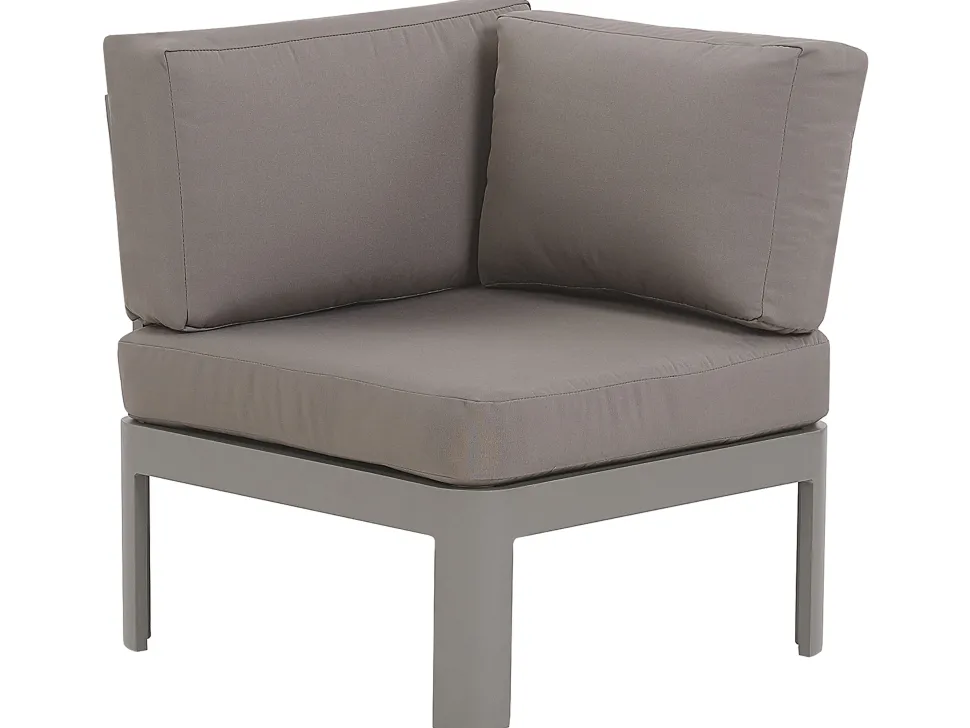 Lounge Set Aluminium 5-Sitzer Auflagen Grau Ferentino