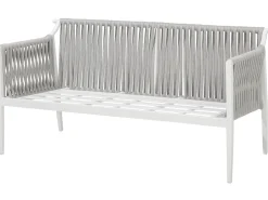 Lounge Set Aluminium Weis 4-Sitzer Auflagen Grau Latina