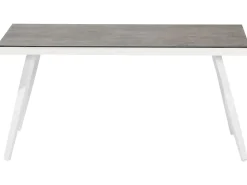 Lounge Set Aluminium Weis 4-Sitzer Auflagen Grau Latina