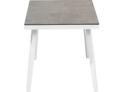 Lounge Set Aluminium Weis 4-Sitzer Auflagen Grau Latina