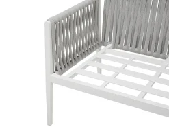 Lounge Set Aluminium Weis 4-Sitzer Auflagen Grau Latina