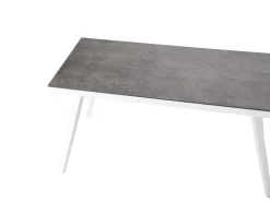 Lounge Set Aluminium Weis 4-Sitzer Auflagen Grau Latina
