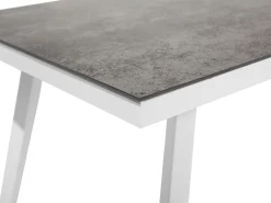 Lounge Set Aluminium Weis 4-Sitzer Auflagen Grau Latina