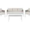 Lounge Set Aluminium Weis 5-Sitzer Auflagen Beige Borello