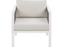 Lounge Set Aluminium Weis 5-Sitzer Auflagen Beige Borello