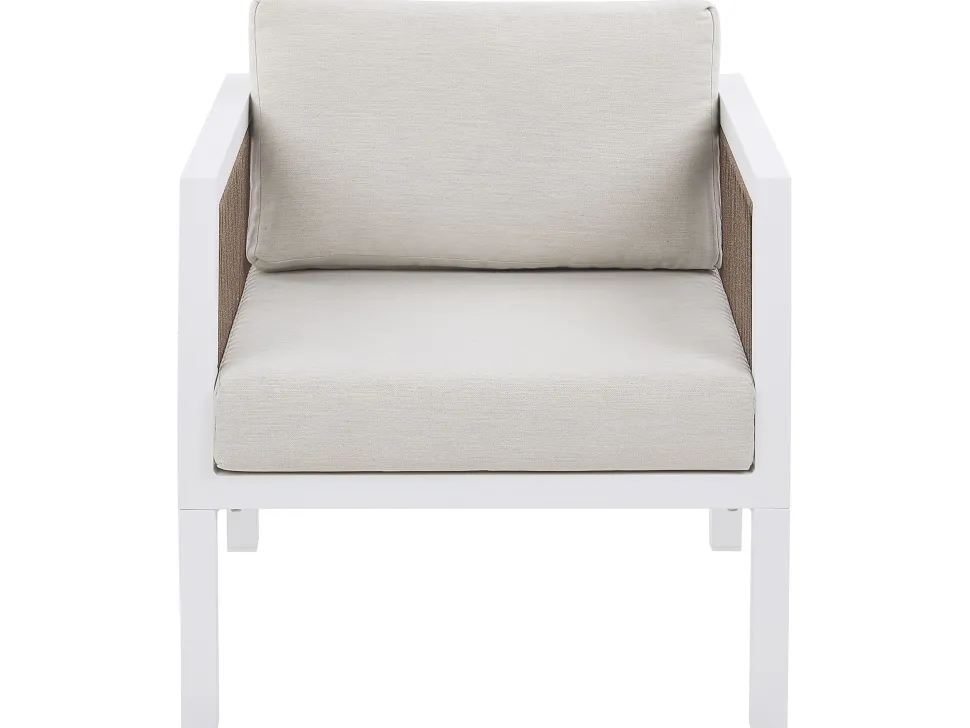 Lounge Set Aluminium Weis 5-Sitzer Auflagen Beige Borello