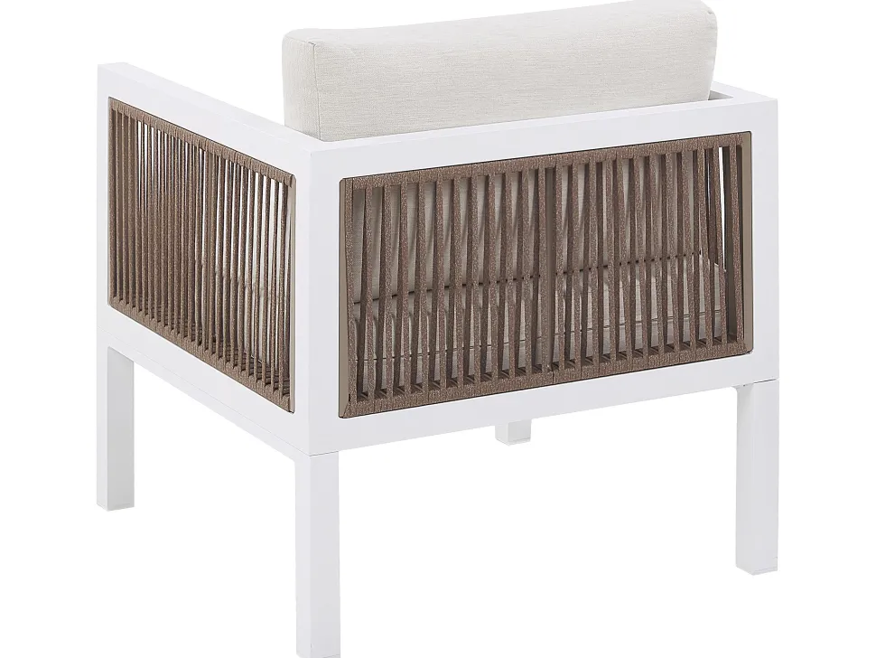 Lounge Set Aluminium Weis 5-Sitzer Auflagen Beige Borello