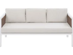 Lounge Set Aluminium Weis 5-Sitzer Auflagen Beige Borello
