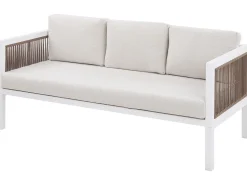 Lounge Set Aluminium Weis 5-Sitzer Auflagen Beige Borello